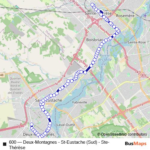 600 bus Line Map