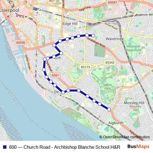 600 bus Line Map