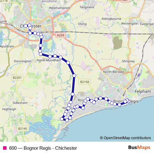 600 bus Line Map