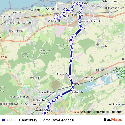 600 bus Line Map