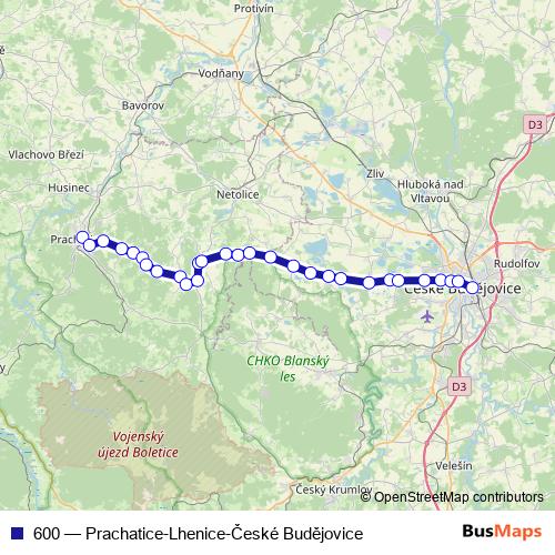 600 bus Line Map