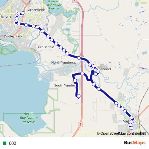 600 bus Line Map