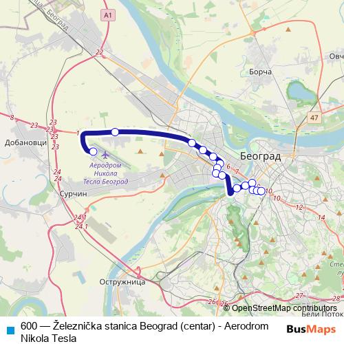 600 bus Line Map