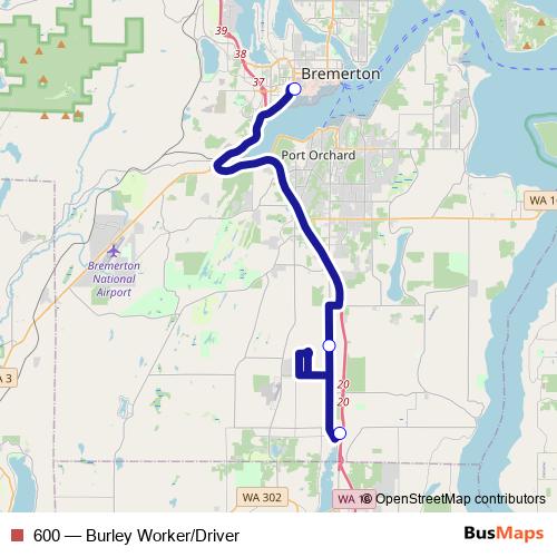 600 bus Line Map