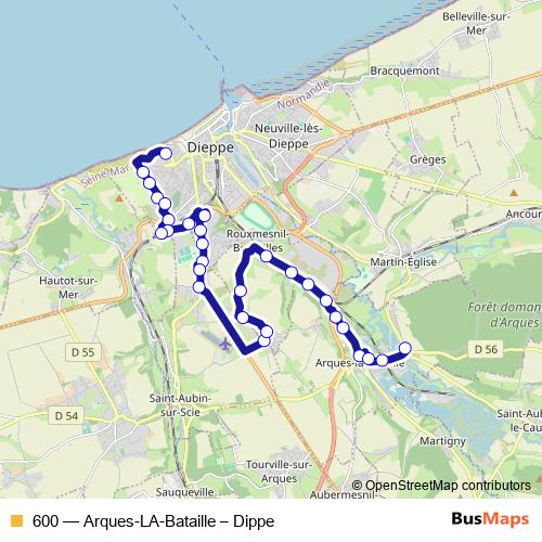 600 bus Line Map