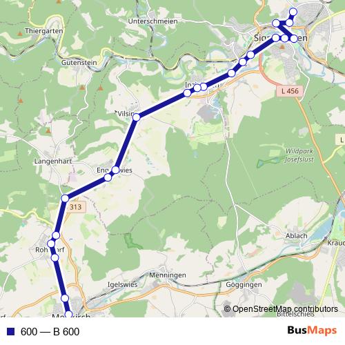 600 bus Line Map