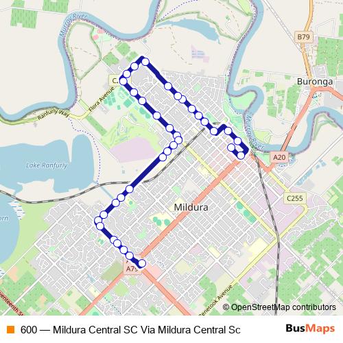 600 bus Line Map