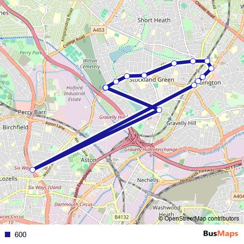 600 bus Line Map