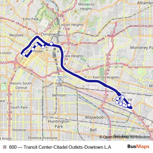 600 bus Line Map