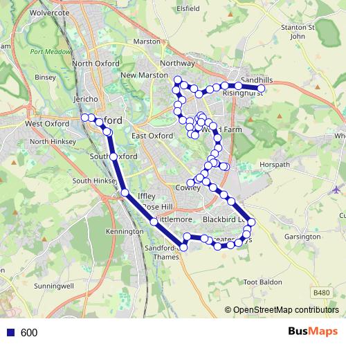 600 bus Line Map