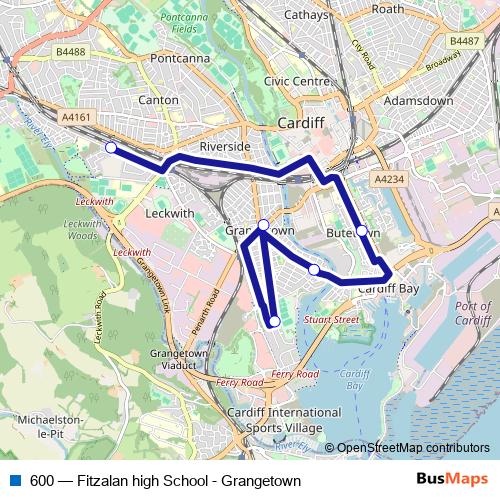 600 bus Line Map