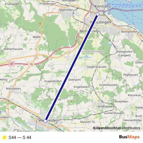 S44 rail Line Map