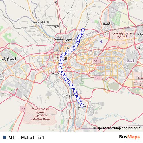 M1 metro Line Map