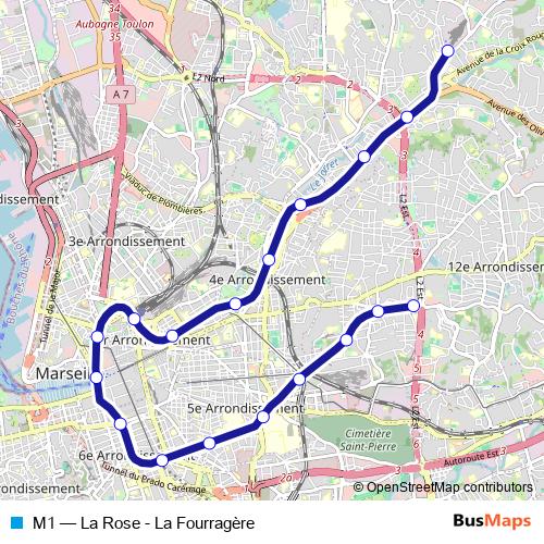M1 metro Line Map