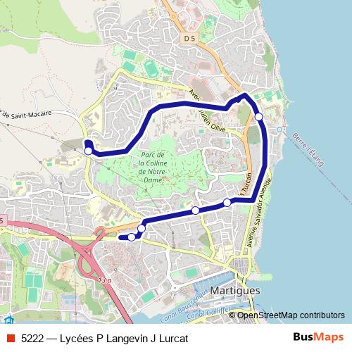 5222 bus Line Map