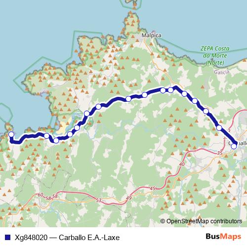 Xg848020 bus Line Map