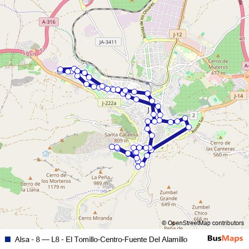 Alsa - 8 bus Line Map