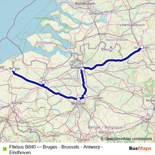Flixbus B840 bus Line Map