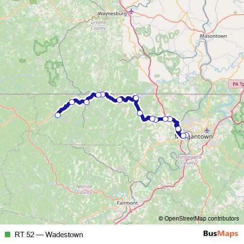 RT 52 bus Line Map