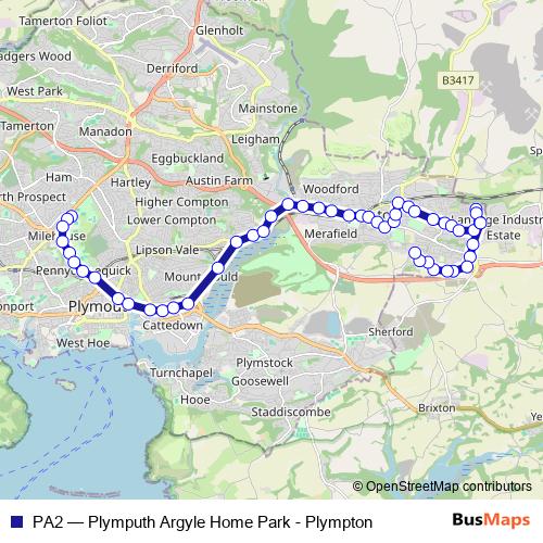 PA2 bus Line Map