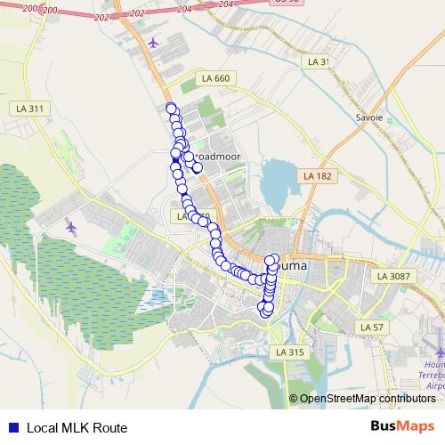 Local MLK Route bus Line Map