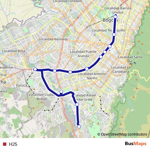 H25 bus Line Map