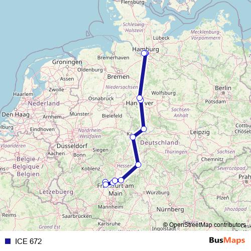 ICE 672 rail Line Map