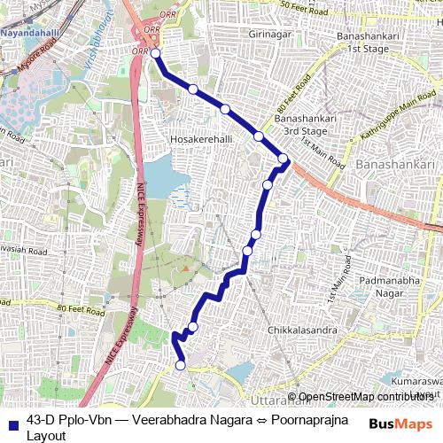 43-D Pplo-Vbn bus Line Map
