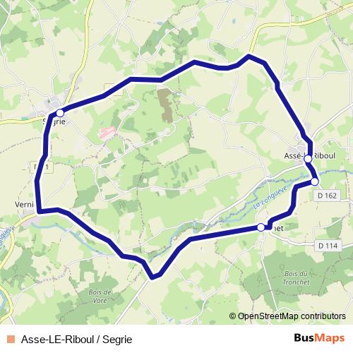 Asse-LE-Riboul / Segrie bus Line Map