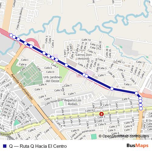 Q bus Line Map