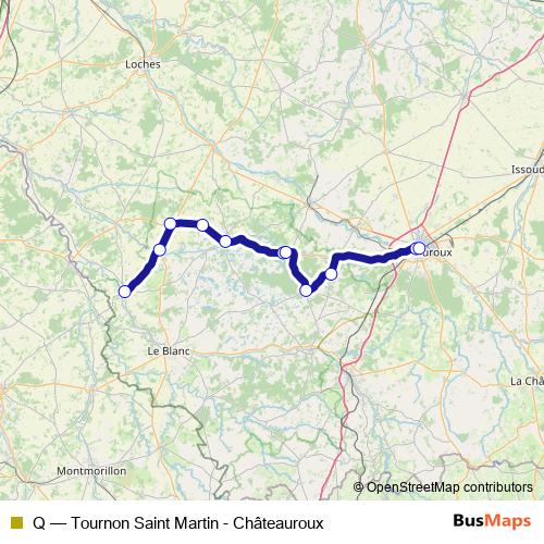 Q bus Line Map