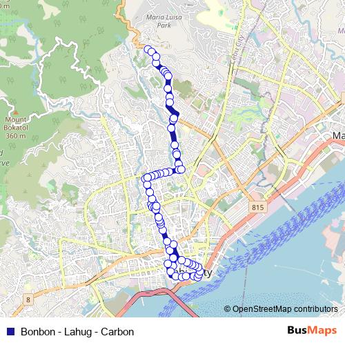 Bonbon - Lahug - Carbon bus Line Map