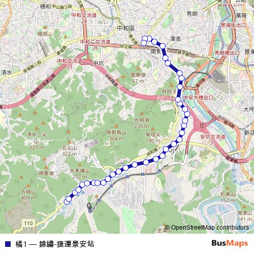 橘1 bus Line Map