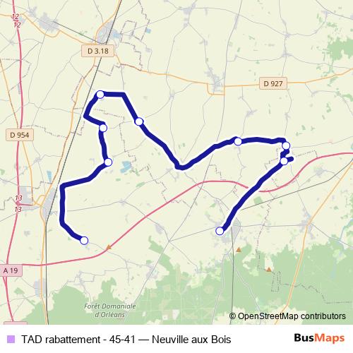 TAD rabattement - 45-41 bus Line Map