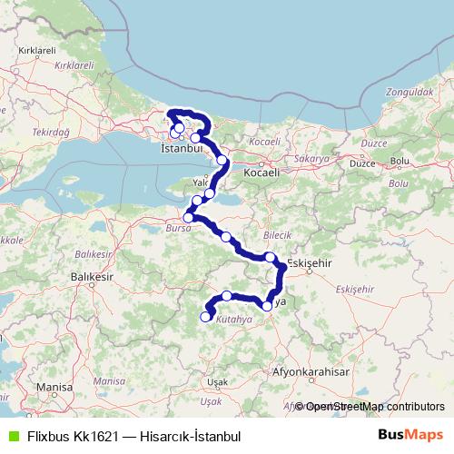 Flixbus Kk1621 bus Line Map