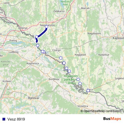 Vesz 8919 rail Line Map