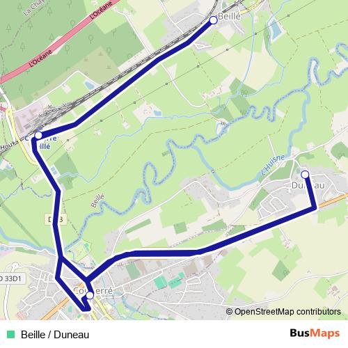 Beille / Duneau bus Line Map