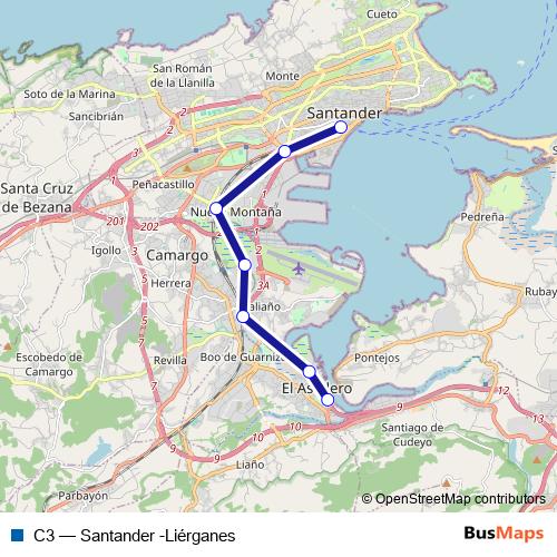 C3 rail Line Map