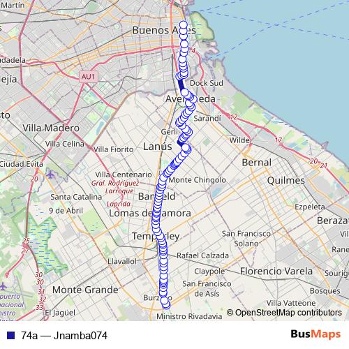 74a bus Line Map