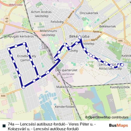 74a bus Line Map
