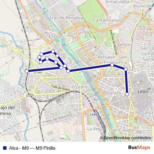 Alsa - M9 bus Line Map