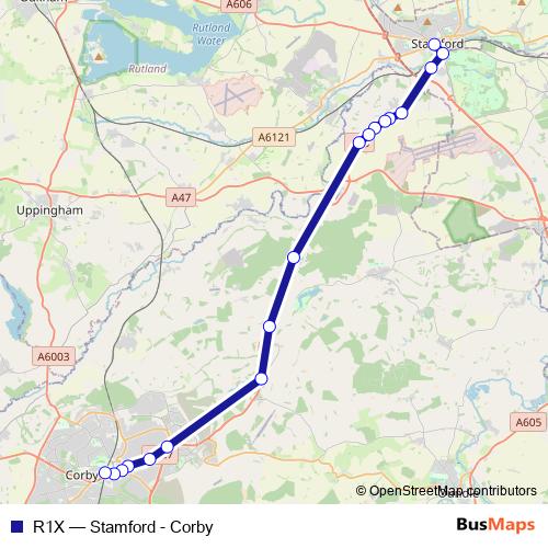 R1X bus Line Map
