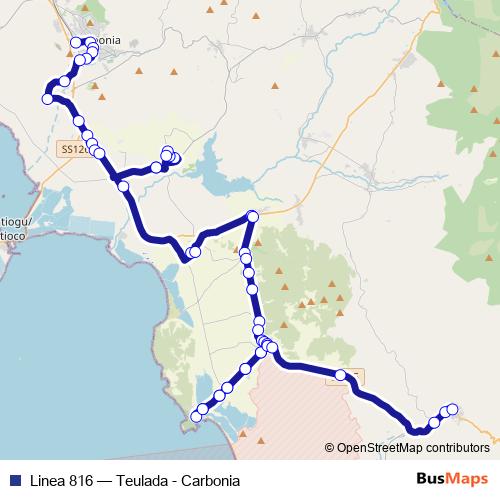 Linea 816 bus Line Map
