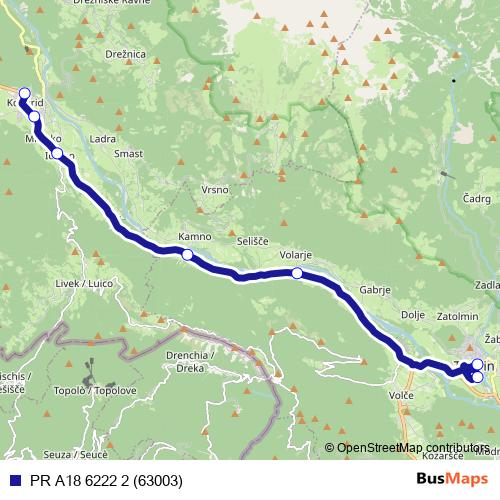 PR A18 6222 2 (63003) bus Line Map