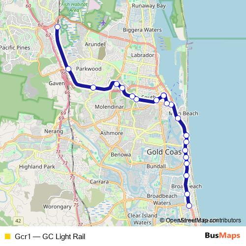 Gcr1 tram Line Map