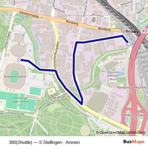 380(Shuttle) bus Line Map