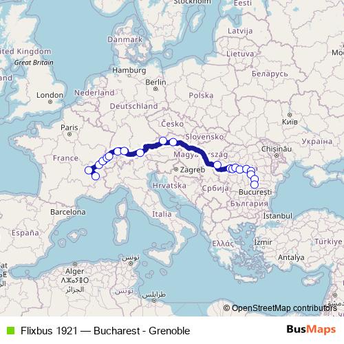 Flixbus 1921 bus Line Map
