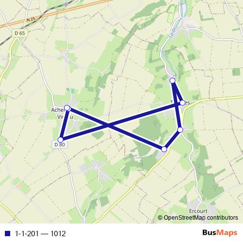 1-1-201 bus Line Map