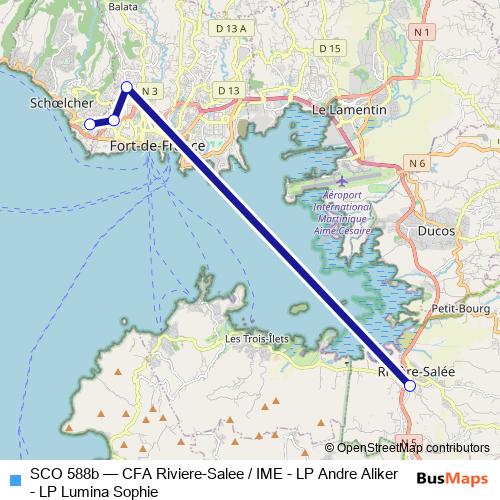 SCO 588b bus Line Map