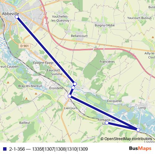 2-1-356 bus Line Map